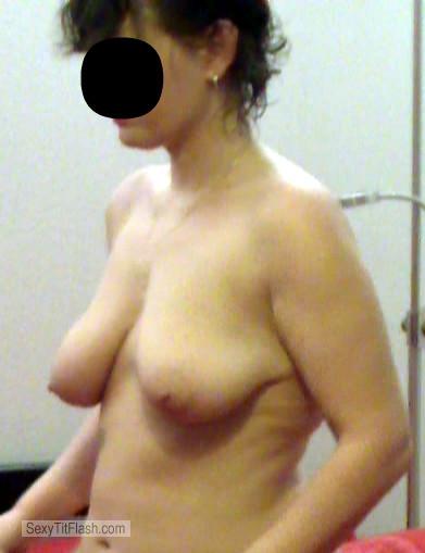 Tit Flash: Girlfriend's Medium Tits - Cleo from Switzerland